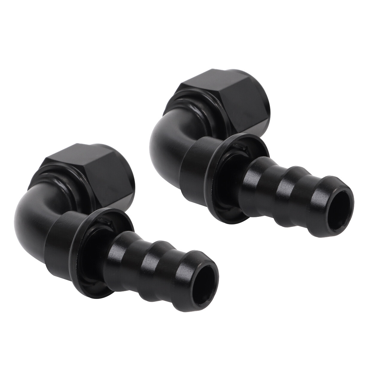 LokoCar 6AN 8AN 10AN Push Lock Hose Fitting End 0° 45° 90° Degree Black 2PCS