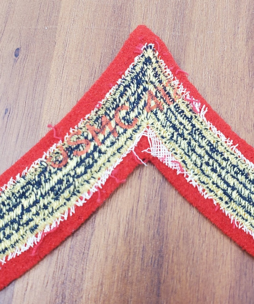 USMC Private First Class PFC Marines E2 Chevrons PATCH set! gold/red Dress Blues