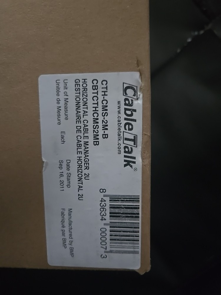 CTHCMS2MB 2U HORIZONTAL CABLE MANAGER CTH-CMS-2M-B