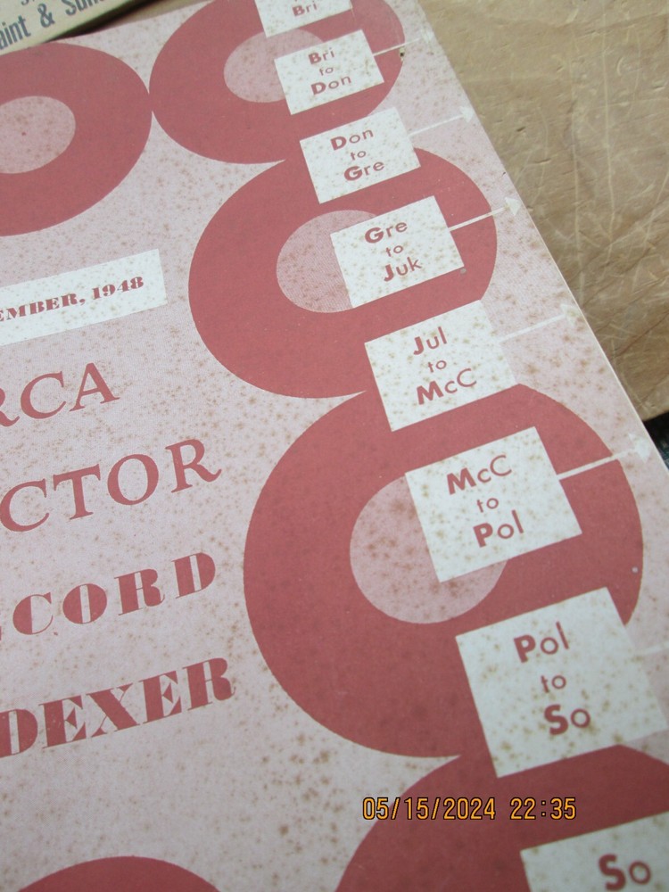 RCA Victor Record Indexer September 1948