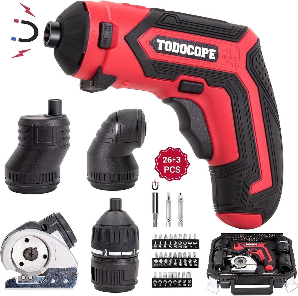 Compact 4V MAX Cordless Electric Screwdriver Set - Versatile and Portable Design