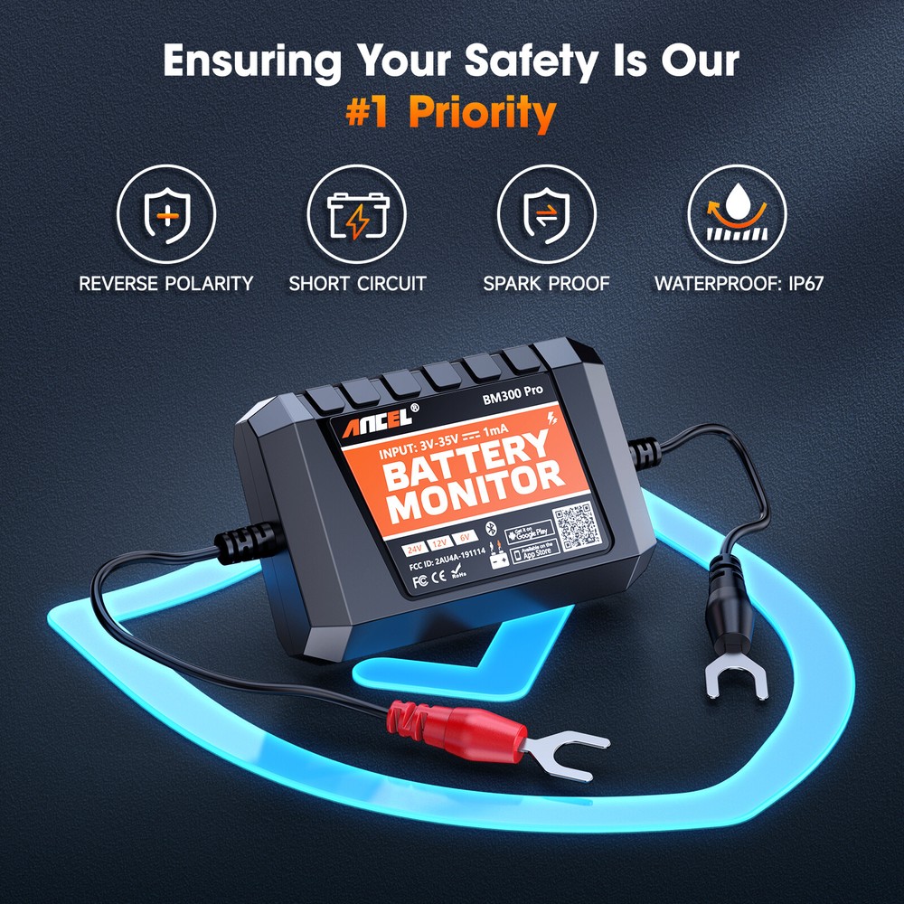 Car Battery Monitor Analyzer Bluetooth Battery Load Tester for iPhone Android