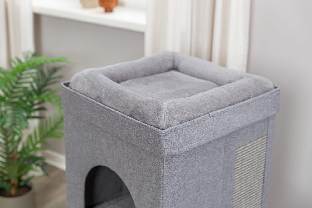 TRIXIE Crazy Cube Stackable Cat Condo, Indoor Cat House with Scratching Pad, ...