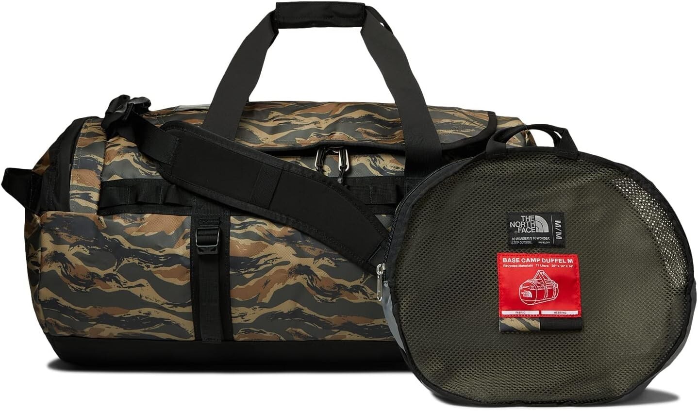 OEM - The North Face Base Camp Duffel M New Taupe Green Painted Camo Print