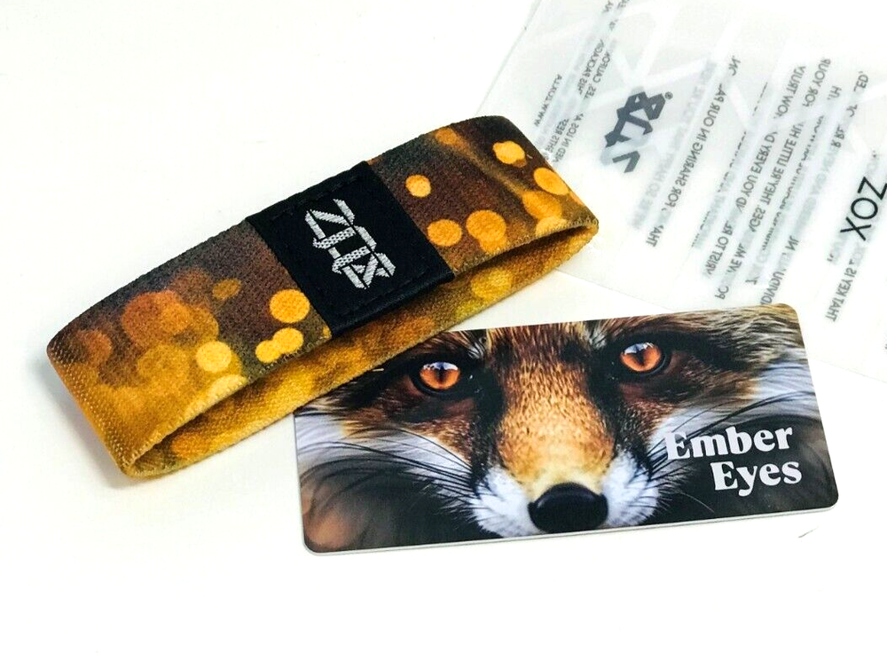 ZOX **EMBER EYES** Silver Medium Strap Wristband w/Card FOX