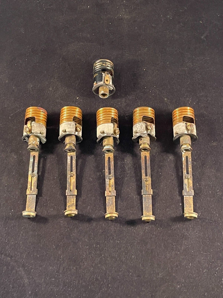 set of 5 antique adjustable medium base sockets