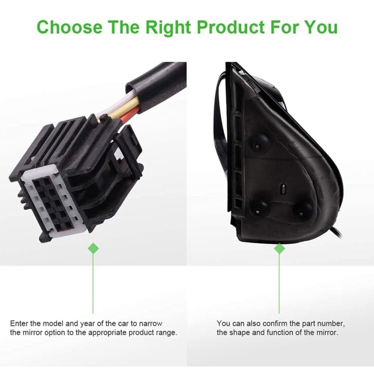 SCITOO Towing Side View Mirror Driver Side, Power Controlled Heated Options