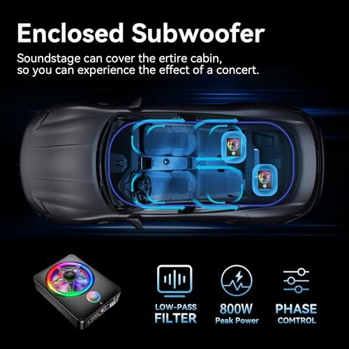 Bluetooth Connection Subwoofer and Amp Package with Three Speakers, 800W