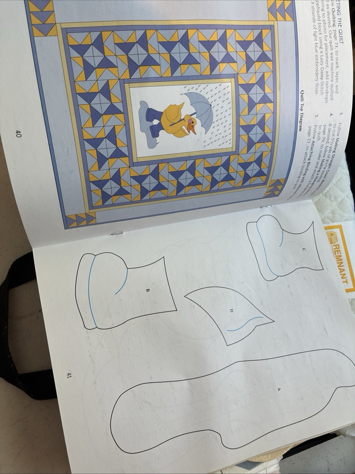 Portable Quilting Organizer Case Kit w Fabric Thread Clips Pattern