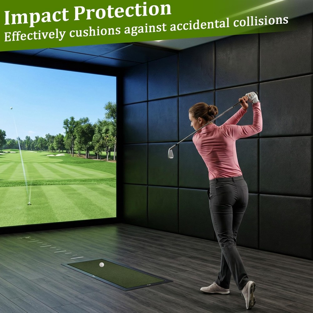 6 Pack Golf Wall Padding 2" Thick Foam Golf Enclosure Padding with Double Sid...