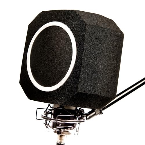 Adjustable Microphone Isolation Shield - High-Density Foam Sound Absorber for Po
