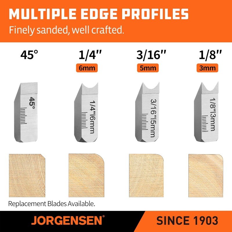 JORGENSEN Chamfer Plane 4 Cutter Heads w/ Storage