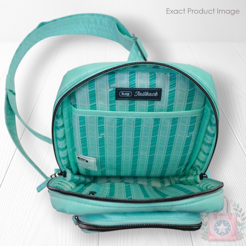 ❤️ Lug Tailback Aquamarine Sling Crossbody Backpack RFID
