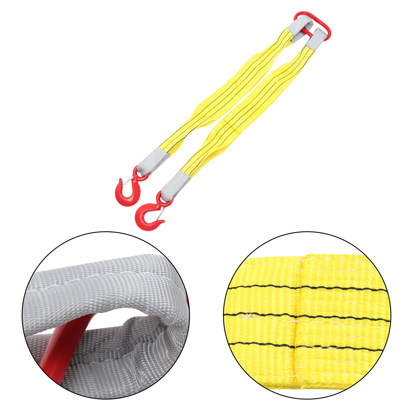 Lifting Slings Straps With Hooks 3.3Feet Two Leg Bridle Web Sling 4409 lbs