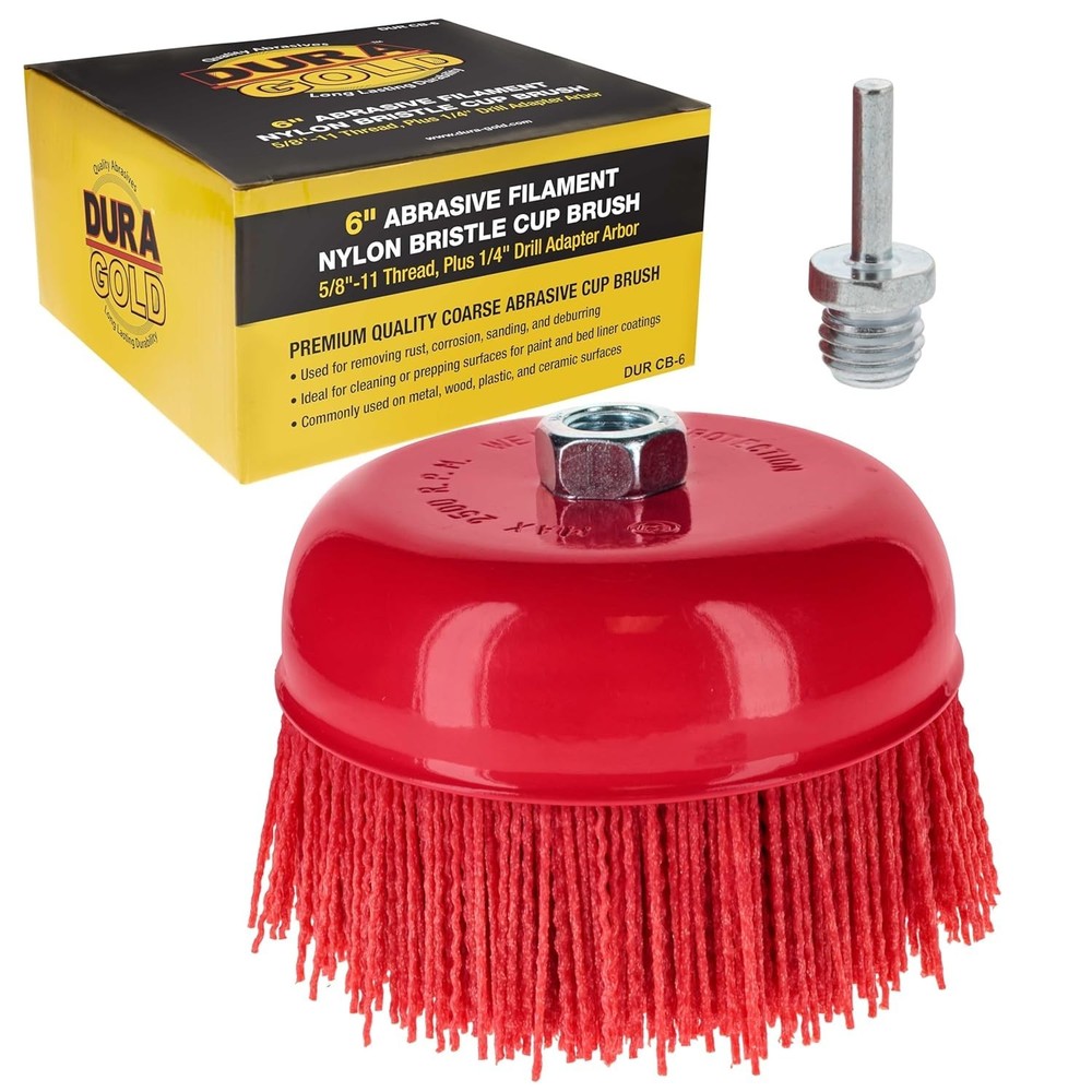 6" Abrasive Nylon Cup Brush with 5/8" 11 Thread for Efficient Material Removal