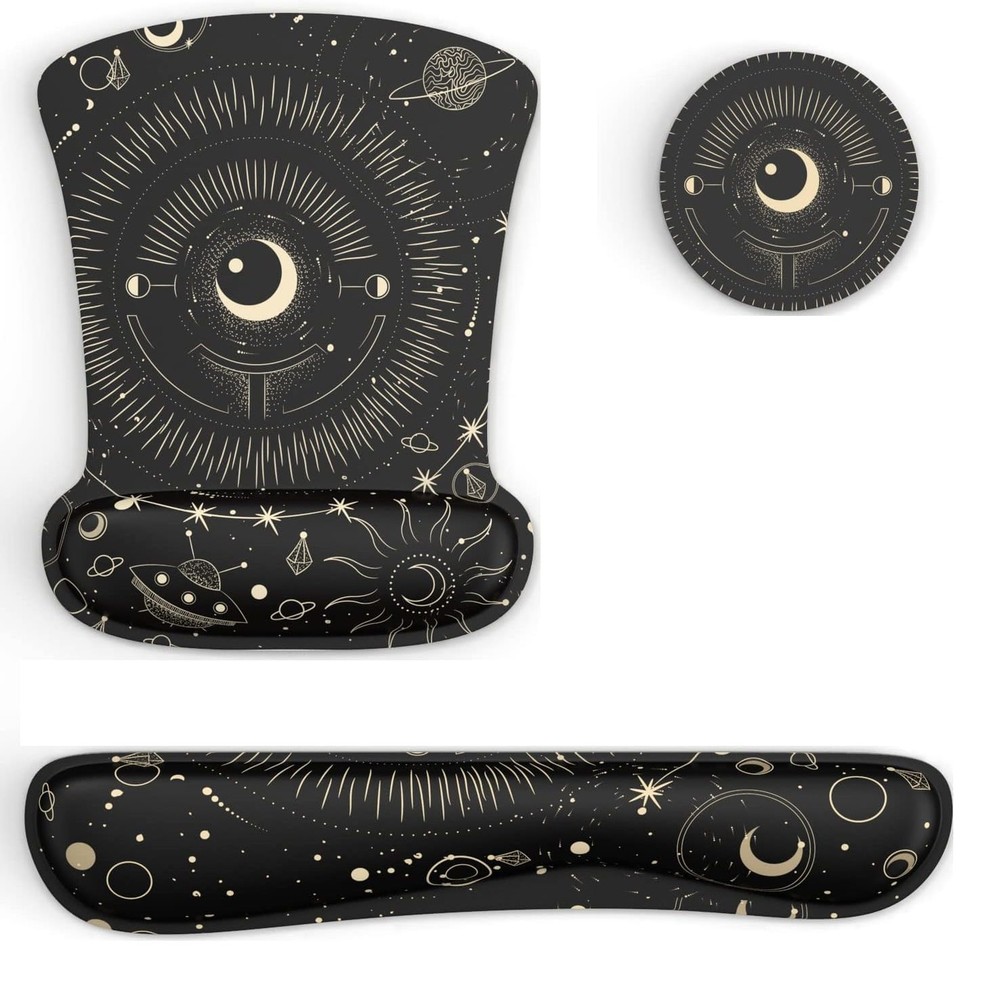 Ergonomic Mouse Pad & Keyboard Set - Non-Slip Rubber Wrist Rest for Computer ...