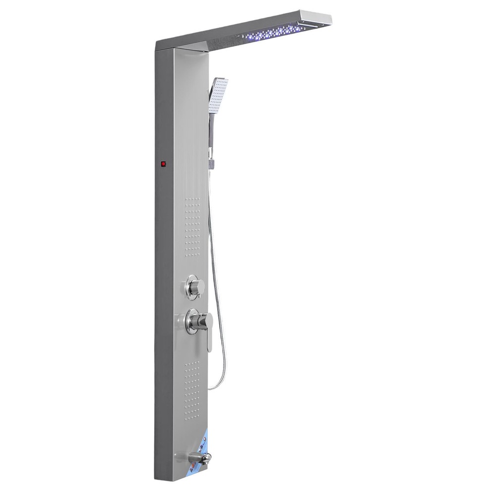 Shower Panel Tower System Stainless Steel Column Rainfall Waterfall Head 5 Modes