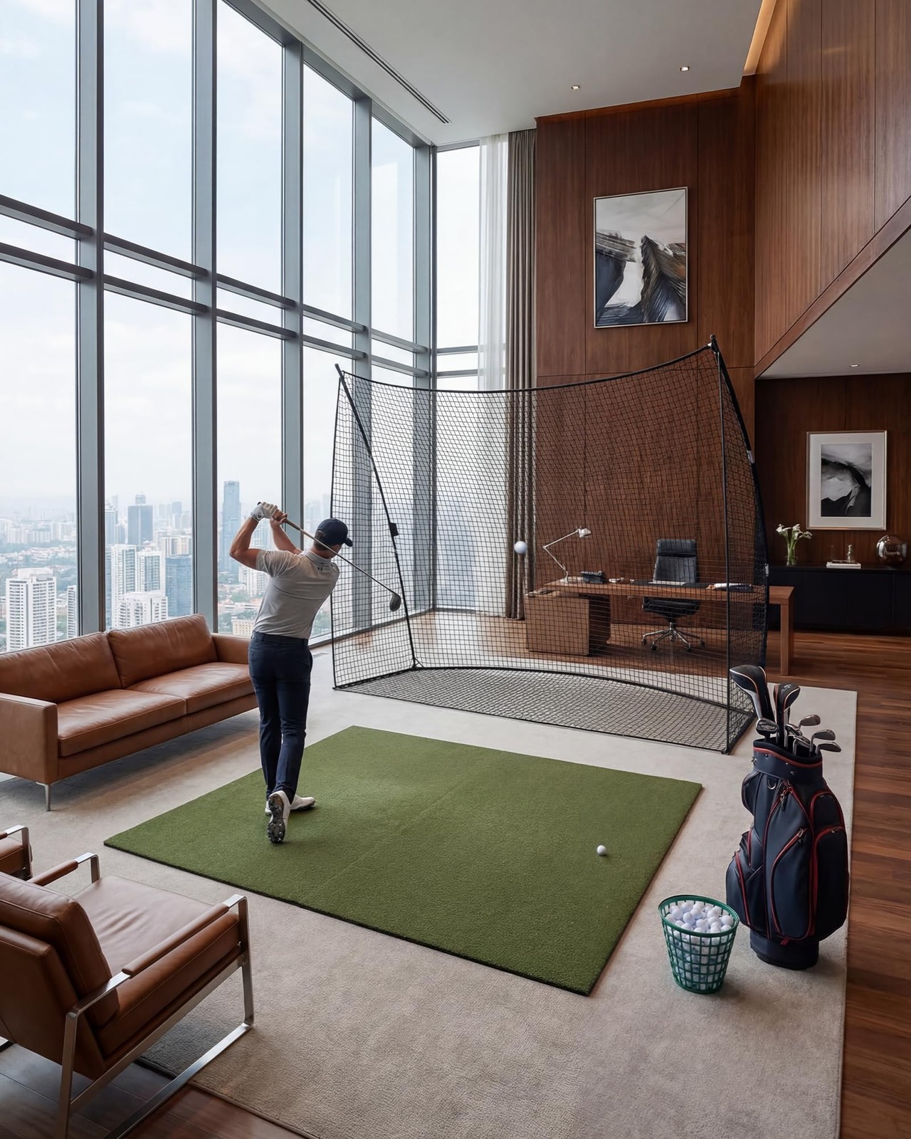 10x7ft Portable Golf Practice Hitting Net Indoor Personal Driving Range Training