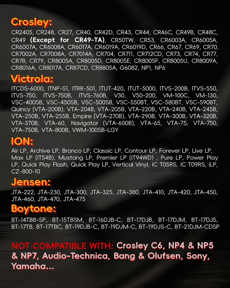 4 Pack Record Player Needles Replacement Compatible with Crosley, Victrola &...