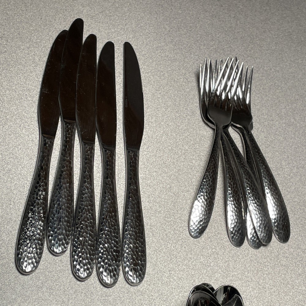 Oneida REYNA Stainless Flatware Hammered Serving Set 23 Pieces