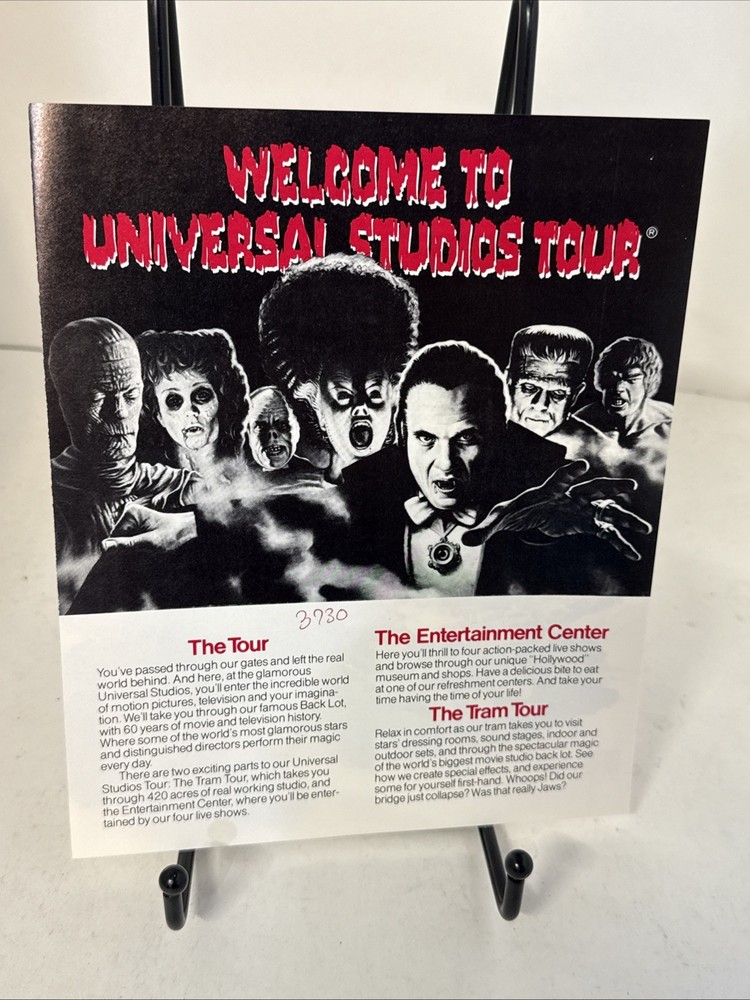 Universal Studios Hollywood Studio Show Guide 1980 With Universal Monsters