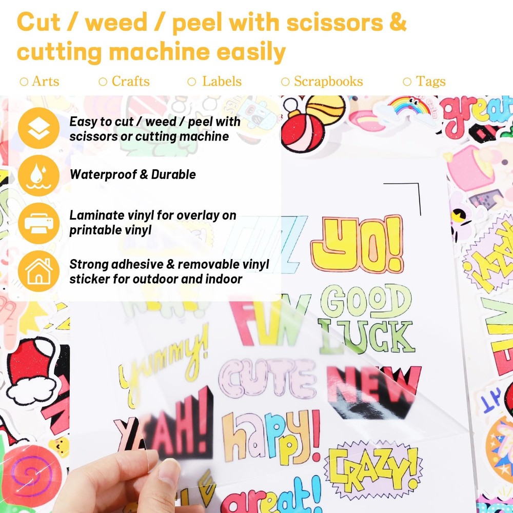 Matte Laminating Sheets clear laminate sheets Sticker Paper for Inkjet Printe...