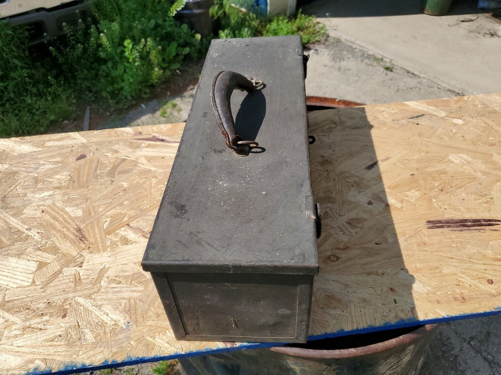 Vintage Leather Handle Toolbox