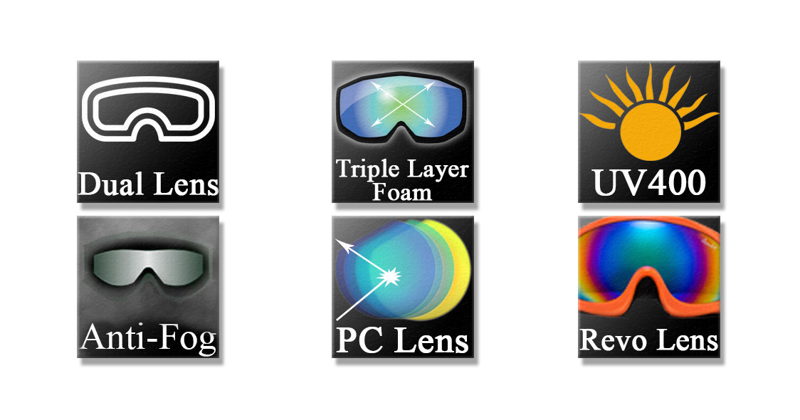 Kids Snow Ski Goggles Youth Goggles Dual Lens Professional Ski Pouch Included!!