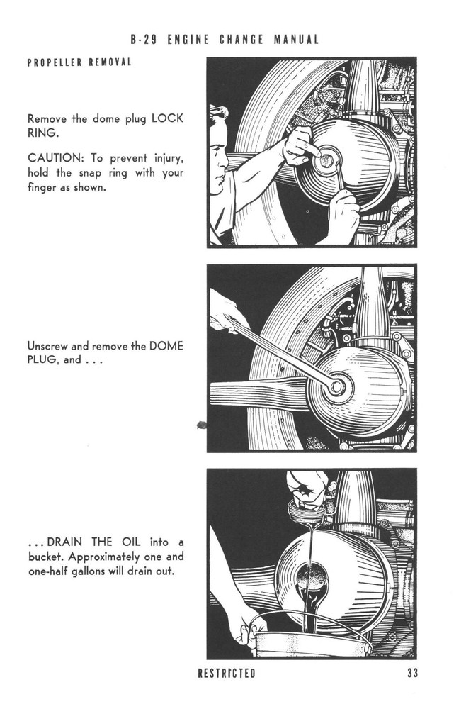 REPRINT WWII B-29 BOEING ENGINE CHANGE MANUAL