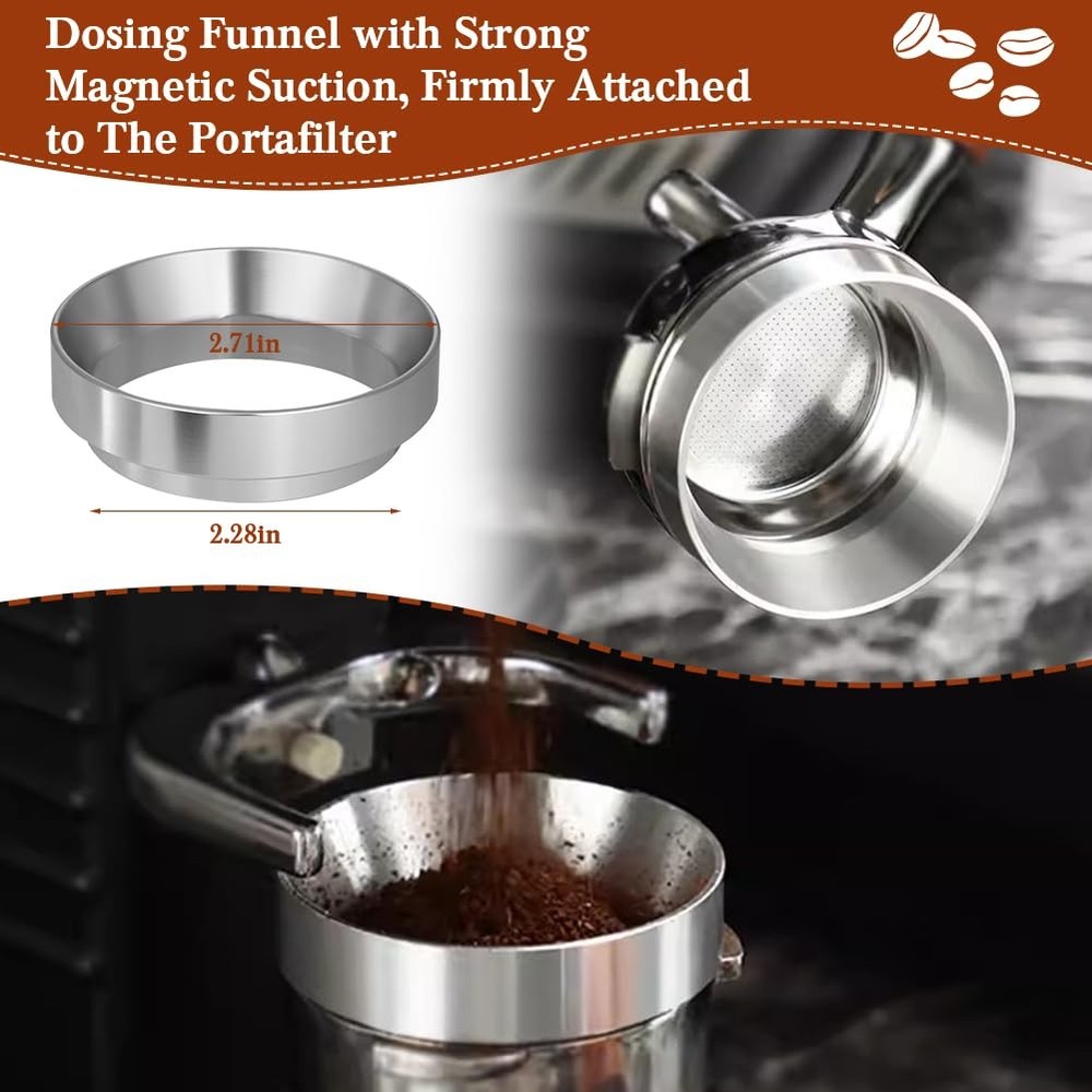 Adjustable Depth Espresso Tamper Set: 58mm Spring Loaded Espresso Distributor...