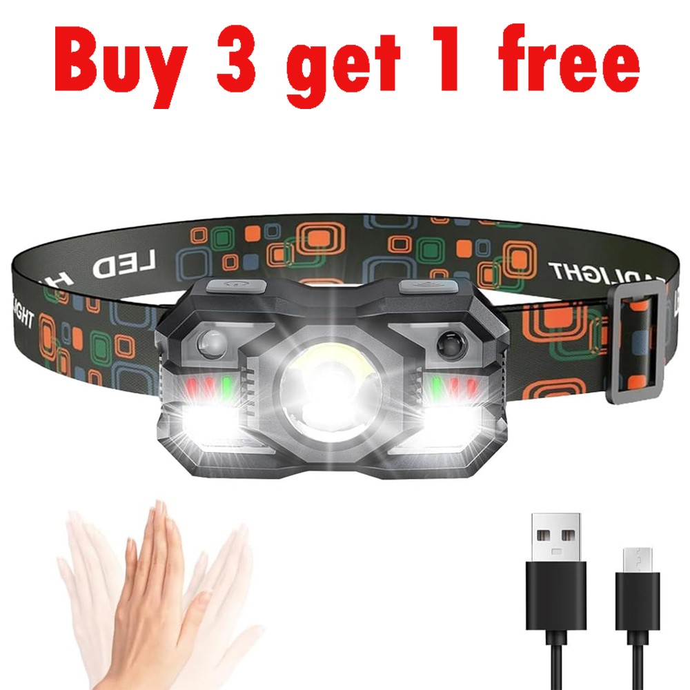 Rechargeable Headlamp Super Bright LED Head Light Forehead Flashlight Outdoor