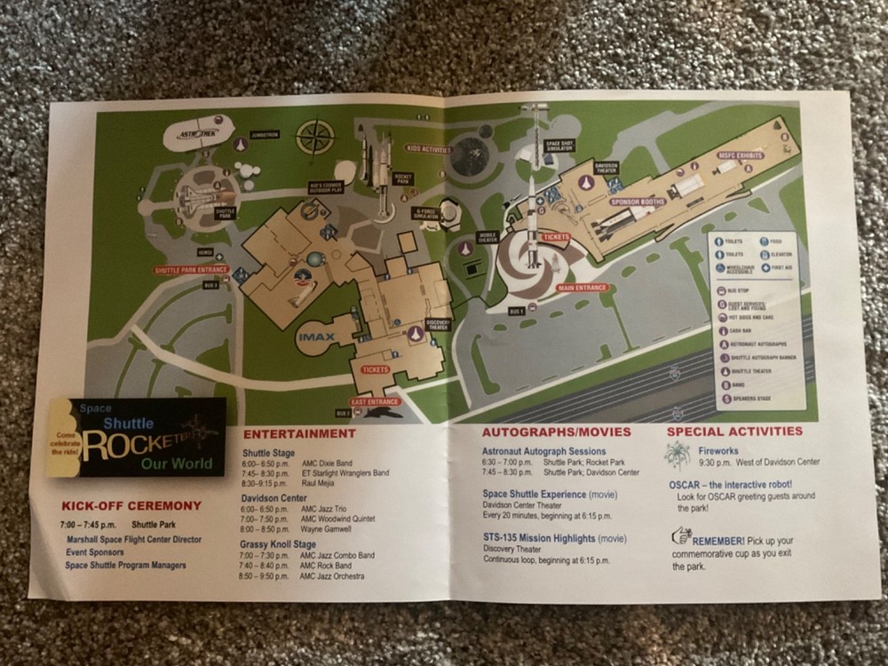 NASA Space Shuttle Memorabilia: Sticker, Plastic Cups, and Commemorative Program