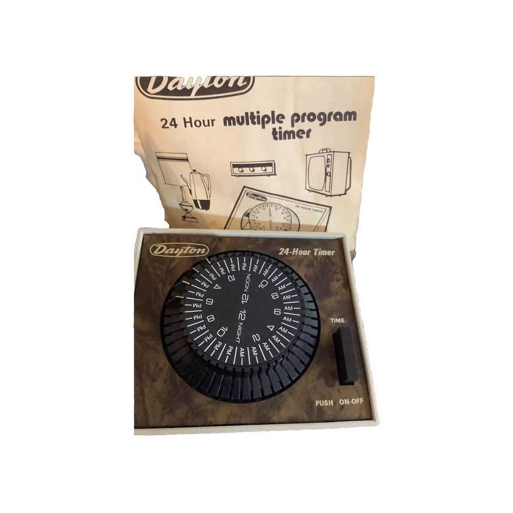 Dayton 24HR Multiple Automatic Program Timer Made in USA Model 2E388A Vintage