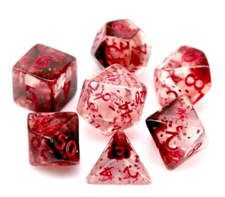 Volcanic Embers DnD Dice Set 7-Die Polyhedral RPG Dice