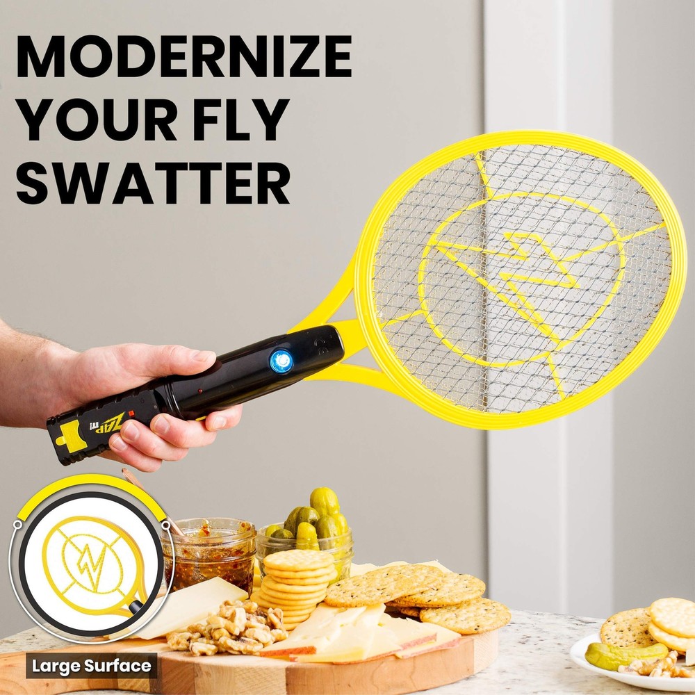 ZAP IT! Bug Zapper Rechargeable Bug Zapper Racket W/ Blue Light Attractant, 4...