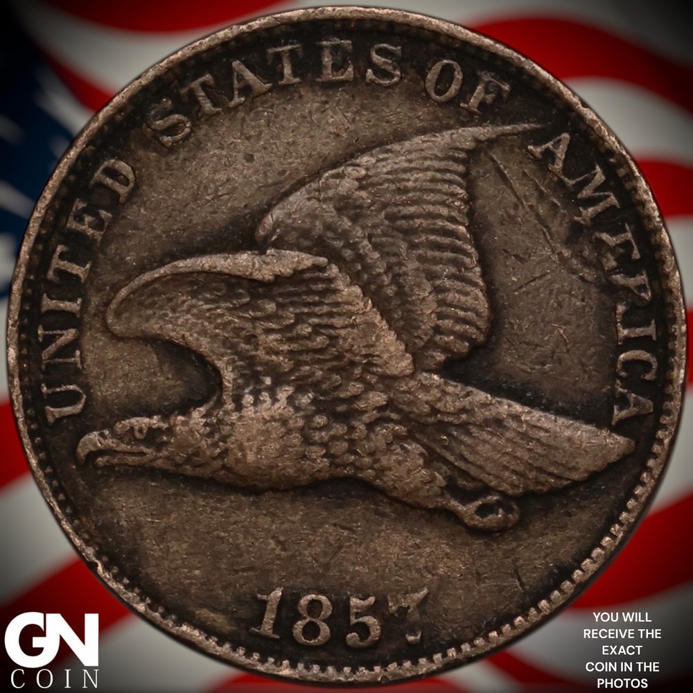 1857 Flying Eagle Cent Penny A3827