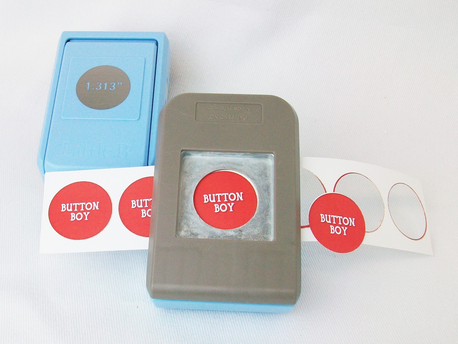 1" Button Boy Double Level Hand Held Punch - for 1" buttons- cuts circles 1.313"