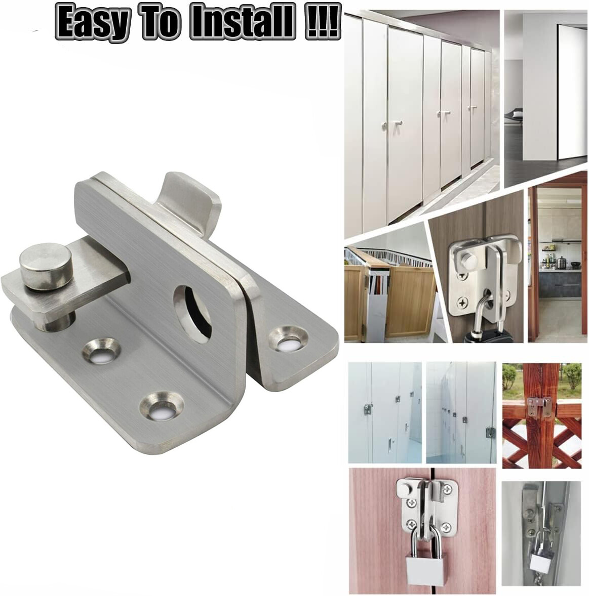 Flip Latch Thickened Heavy Duty Hasp Safety Sliding Door Lock Gate Latches-Large