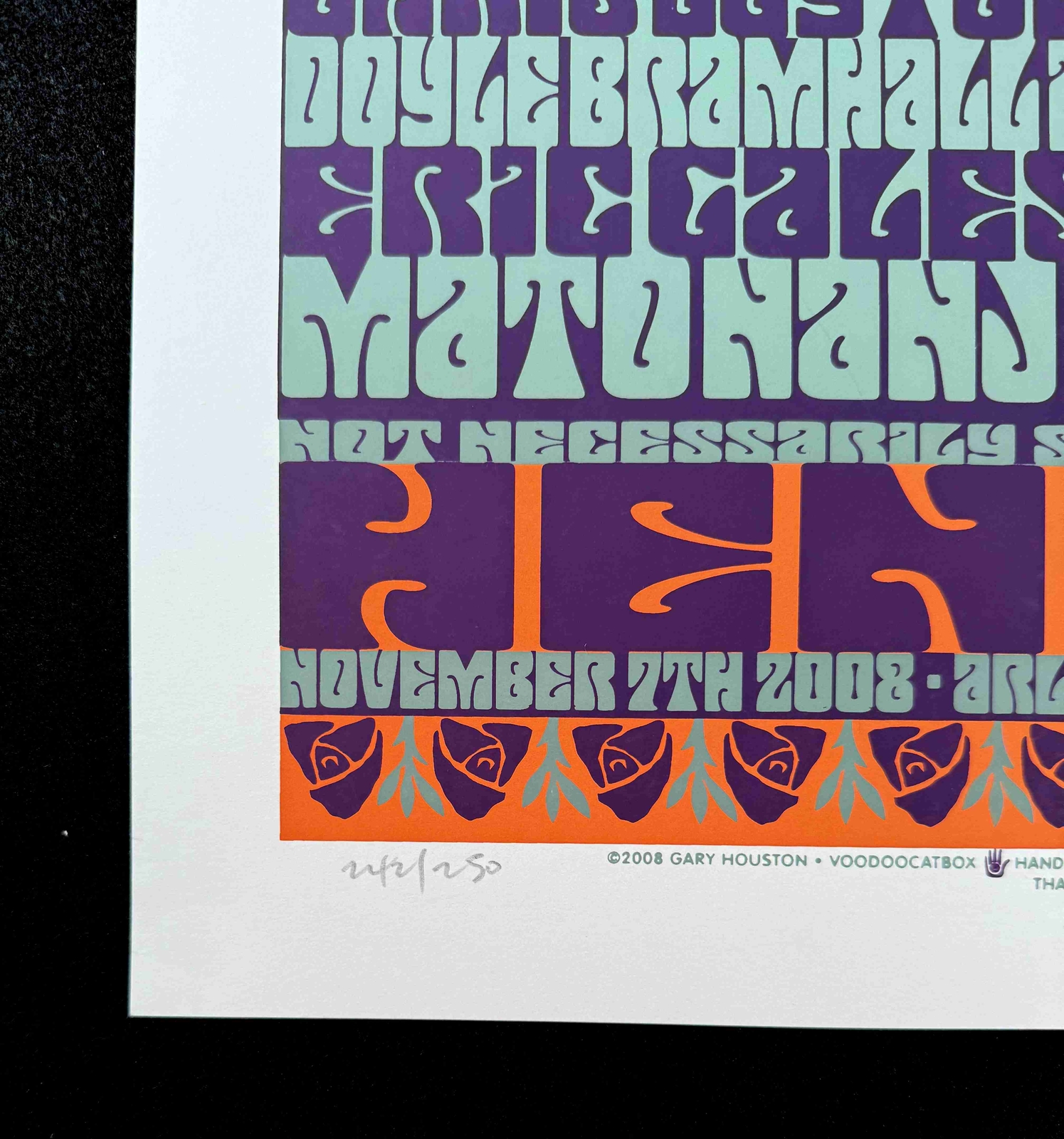 Experience Hendrix Jimi Poster Mitch Mitchell's final show Signed Gary Houston