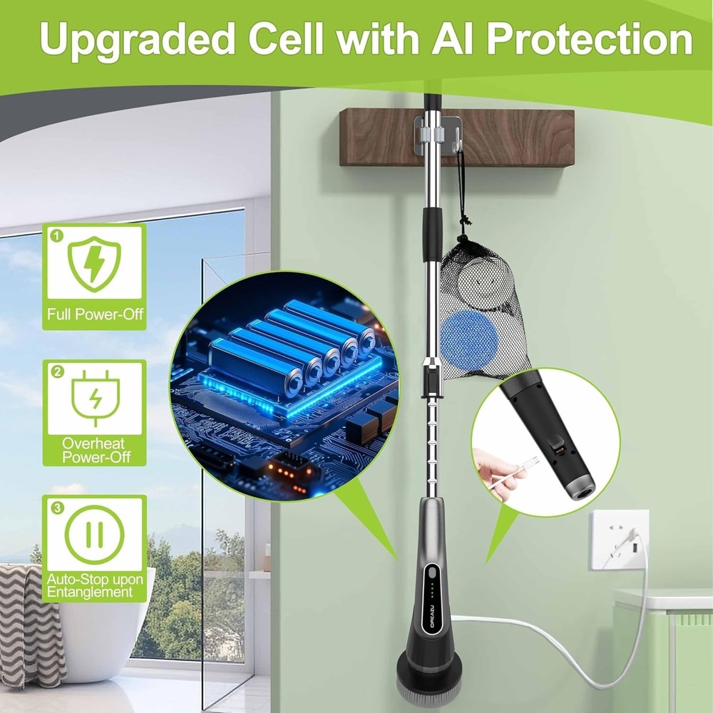 G2-Pro Durable Electric Spin Scrubber - Lightweight, Effortless Cleaning Aid