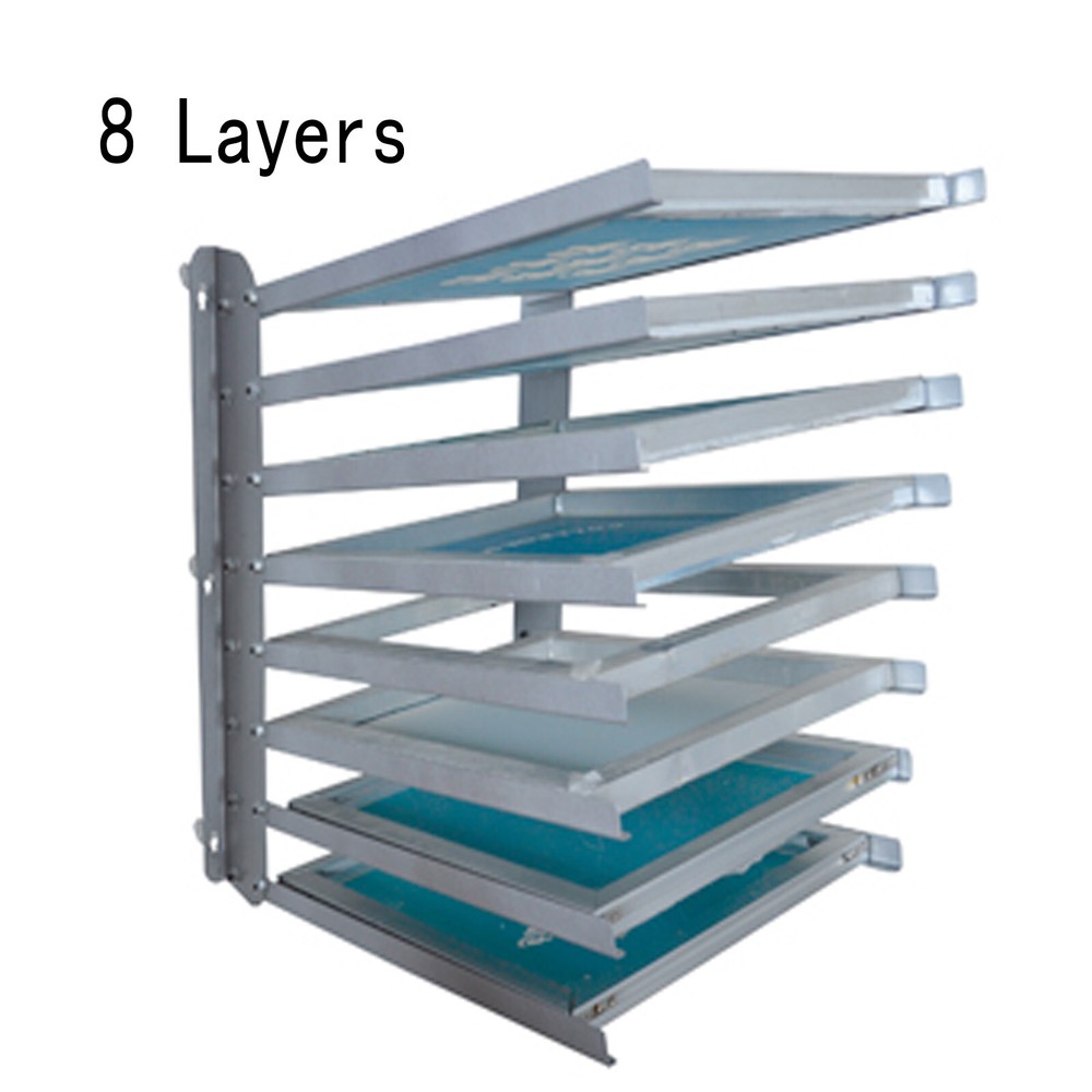 8 Layers Screen Printing Wall Mounting Screen Frame Rack Shelf Storage Holder