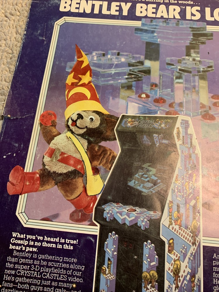 11- 8.5'' Poor Condition Crystal Castles Atari Mappy Journey game AD FLYER