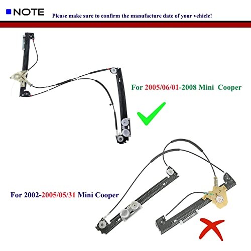 Power Window Regulator Without Motor for Mini Cooper R52 Front Driver Side