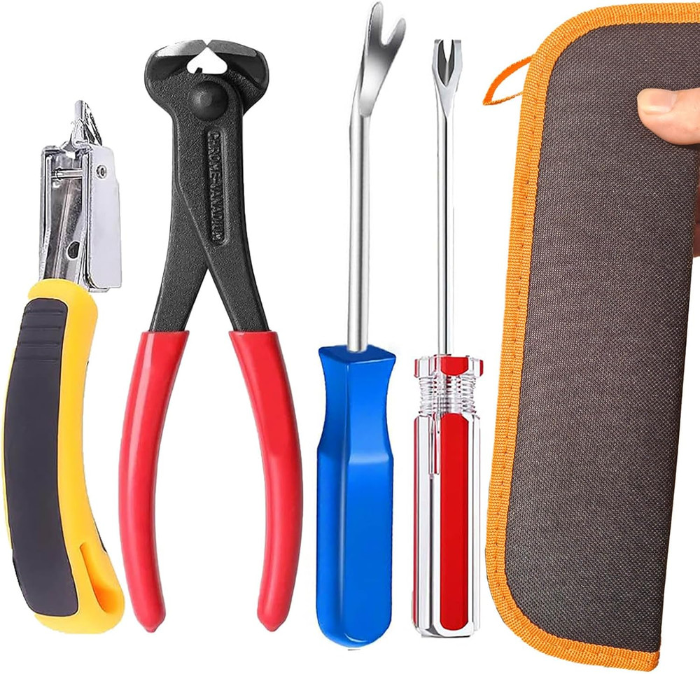 Upholstery Staple Remover Tack Puller Nail Remover Tool Set Nail Puller Plier, S