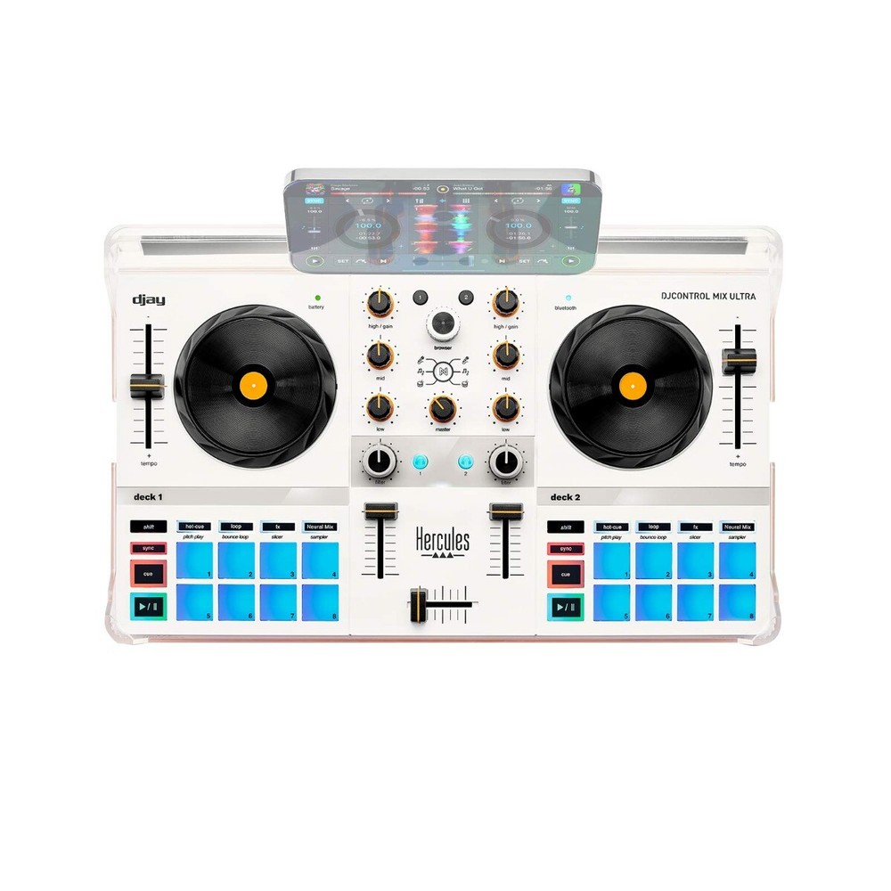 Hercules DJControl Mix Ultra Compact 2 Deck Battery Powered DJ Controller Mix...