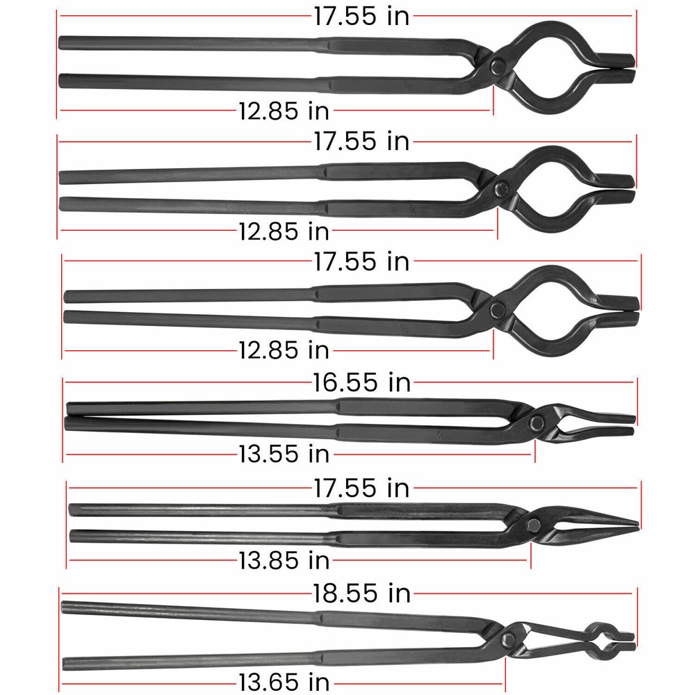 Beginner Blacksmith Tongs Blacksmith Forge Tong Tools Set Flat Jaw Pick Up