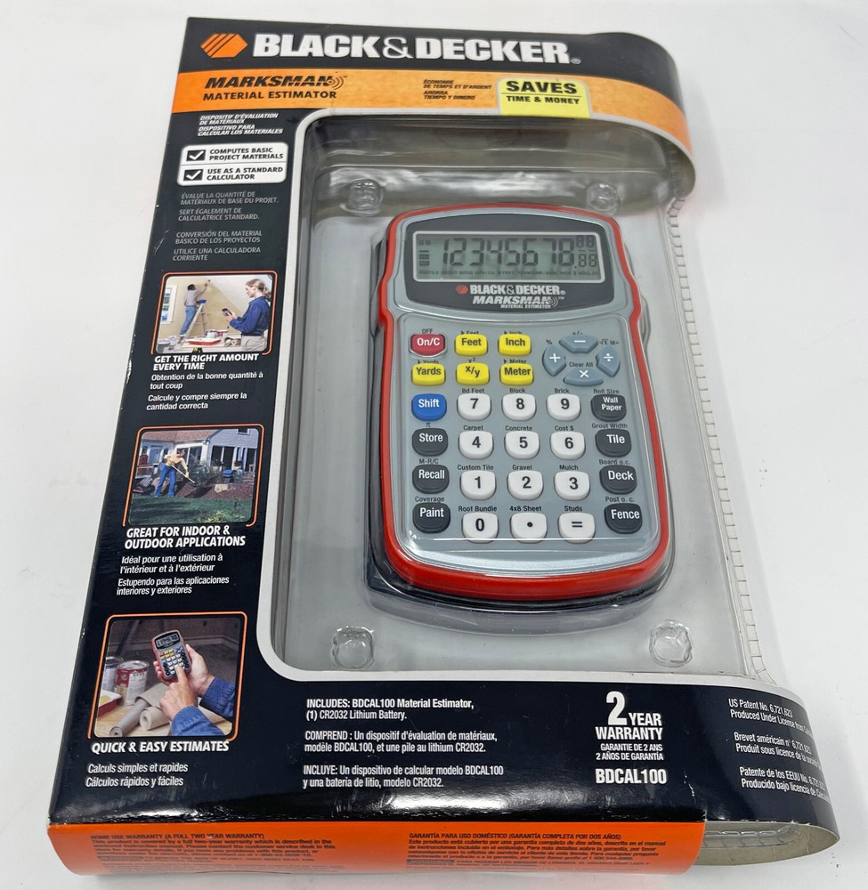 Marksman Material Estimator Black & Decker Calculator BDCAL100 New Unopened