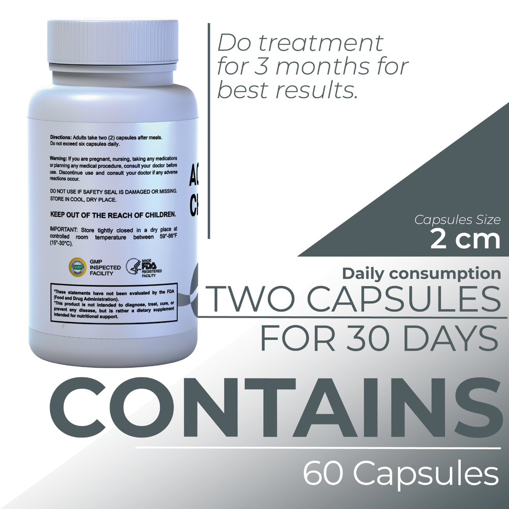Organic Activated Charcoal Capsules 60 - Support Digestive System Gas & Bloating