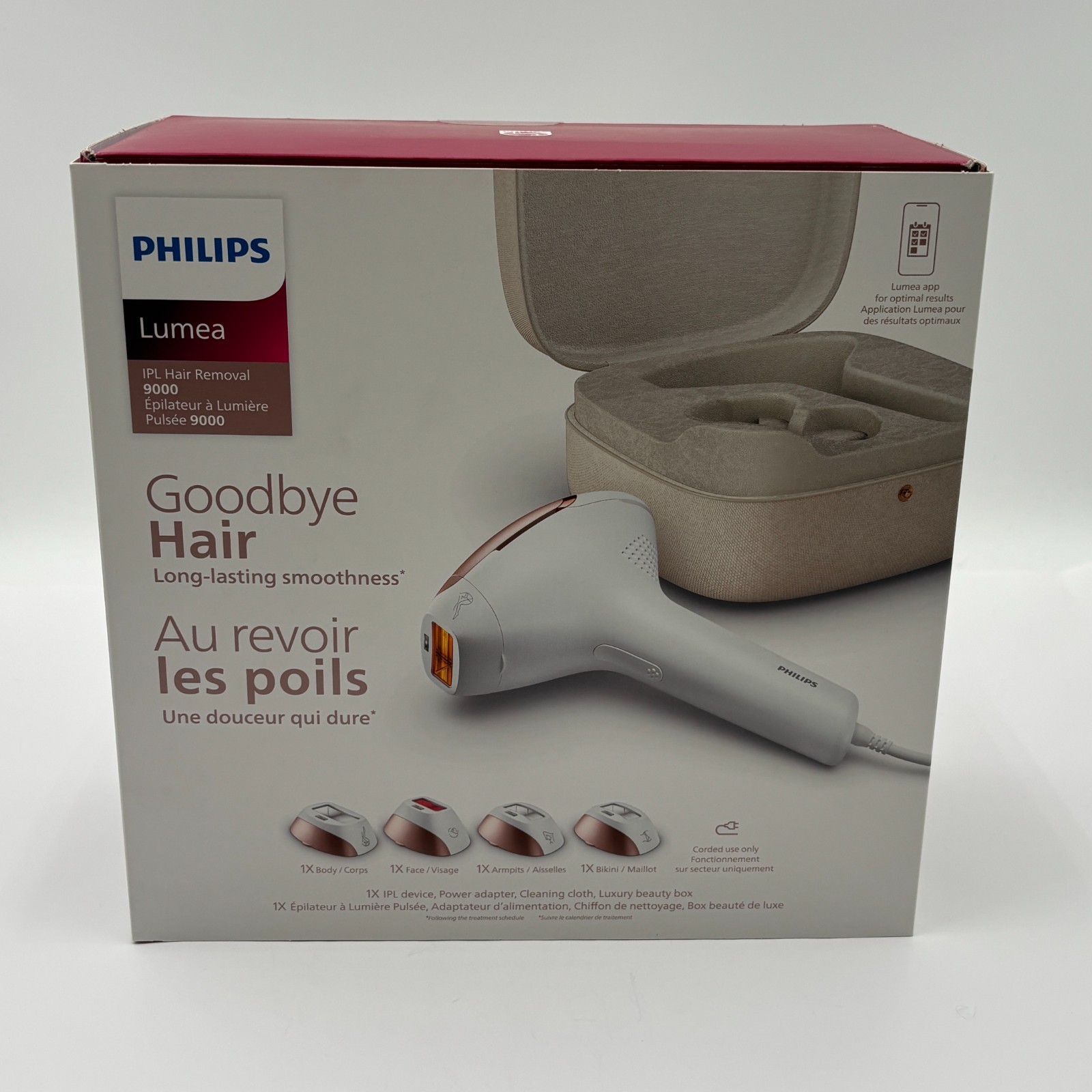 Philips Lumea 9000 Series IPL Hair Removal Device - Luxury Beauty Box BRI984 NEW
