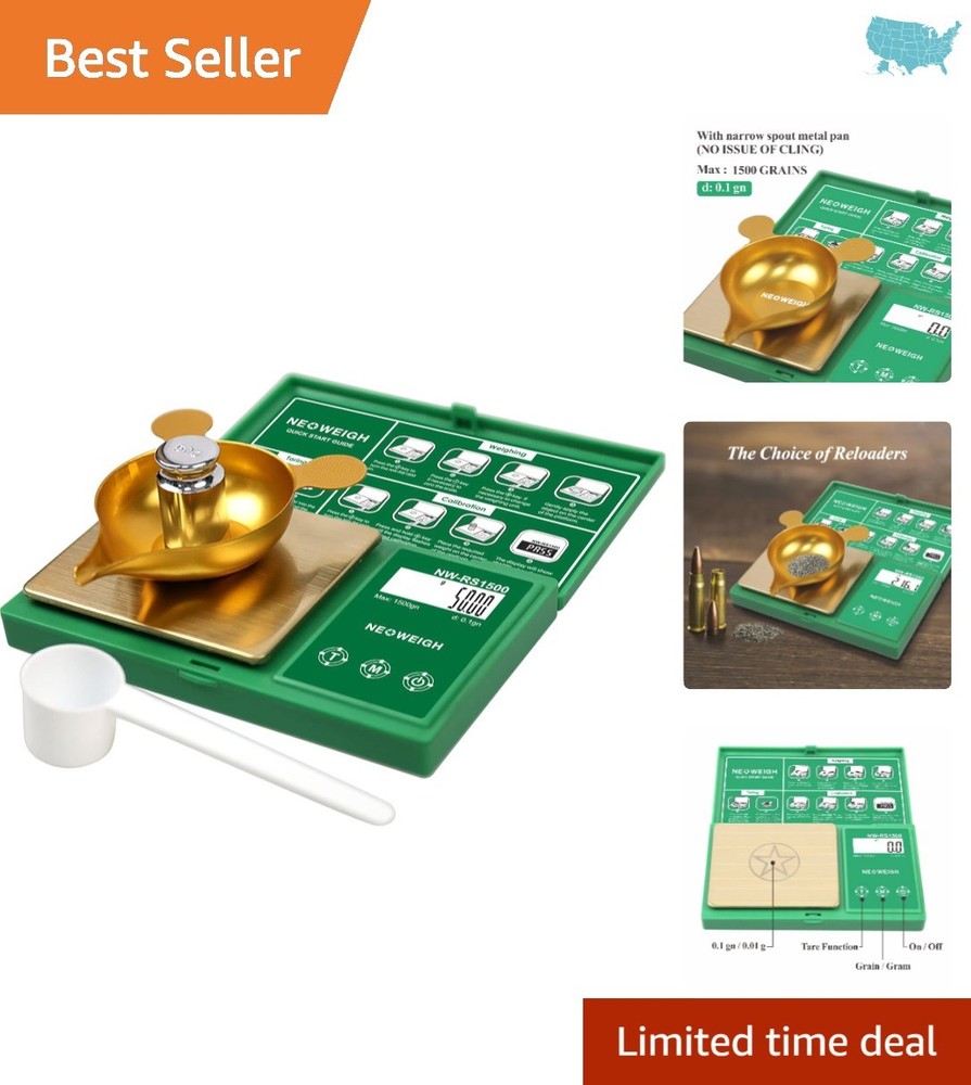 Precision Reloading Scale: 1500 Grains Capacity with LCD Display & Metal Pan